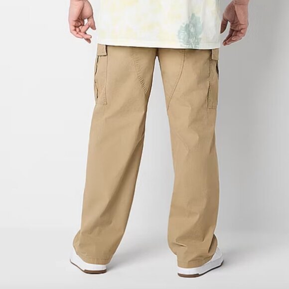 Arizona Mens Relaxed Fit Big and Tall Cargo Pant, Khaki Sz 2XLT 925436 - Picture 3 of 4